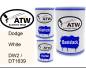 Preview: Dodge, White, DW2 / DT1639: 500ml Lackdose + 500ml Klarlack + 250ml Härter - Set, von ATW Autoteile West.